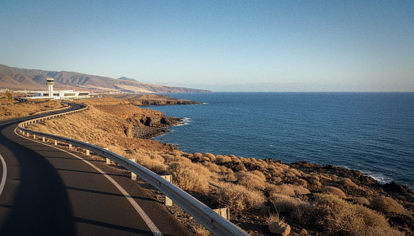 Route côtière du sud de Tenerife au départ de l'aéroport